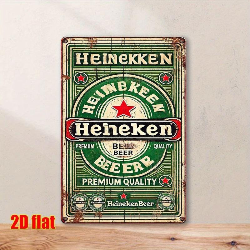 Vintage Beer Metal Sign, New Year Pub Decor Plaque