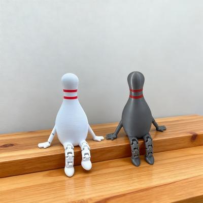 Bowling Buddy Figurine Bowling Ball Ornament with Articulated Legs Mini Bowling Pin Decoration Collectible for Home Office Shelves Desks Tables