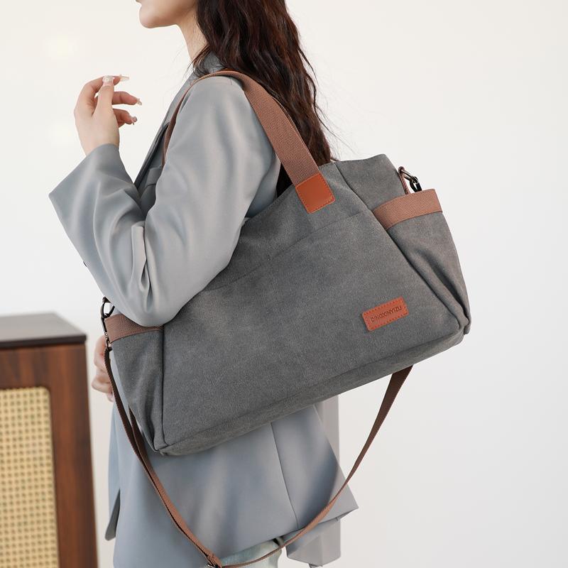 Women's Large Capacity Shoulder Bag Handbag Canvas Vintage Student Crossbody Bag