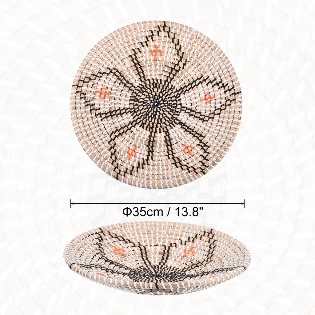 35cm Hängender Gewebter Wandkorb Natur Rattan Wandkorb Dekor Boho Bauernhaus Rustikal Dekorative Tischdeko für Wohnzimmer