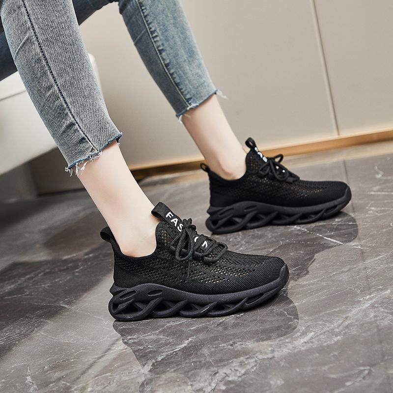 Woven Sneakers Women New Spring/Autumn  Comfortable Mesh Breathable Shock Absorbent Socks Running Shoes