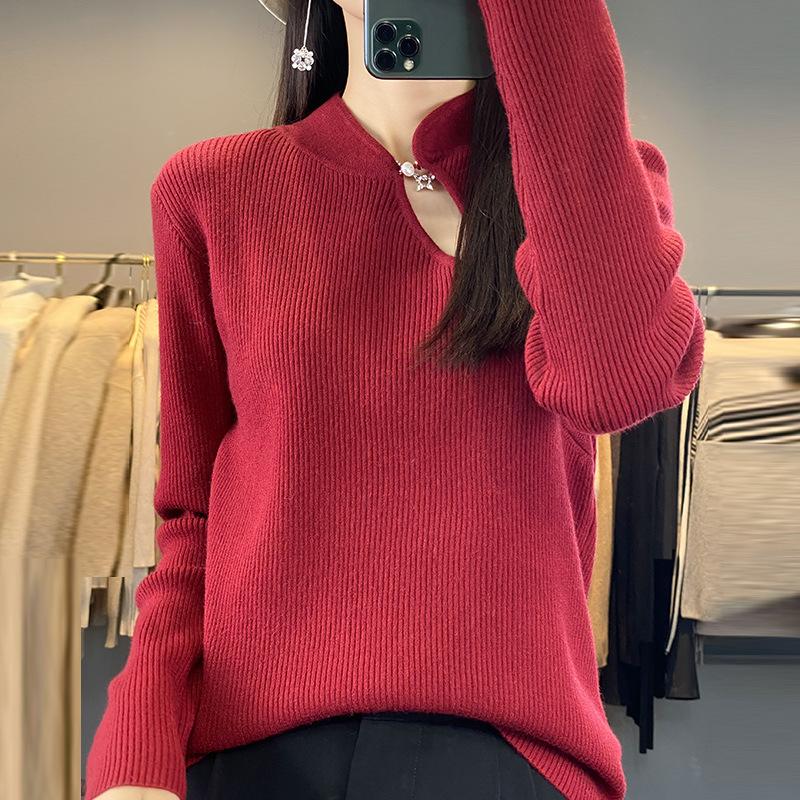 YYFS Women's Fashion Casual Solid Color Print Autumn Winter Long Sleeve Half Turtleneck Sweaters