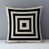 Fronha quadrada Estilo Europeu Casual Aconchegante Capa de Almofada Geométrica Branca e Preta para Sofá-cama Capa de Almofada Decorativa para Casa,(11)