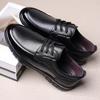 Casual men's shoes 2025 spring new trendy simple work shoes lace-up middle-aged dad formal casual business leather shoes