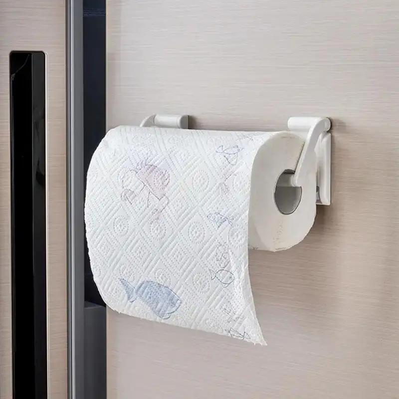 Magnetic Household Paper Towel Holder Kitchen Paper Roll Holder Punch-free Dishcloth Hanger Cling Film Storage Rack