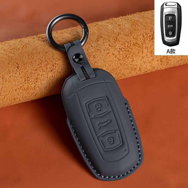 For Geely Emgrand Monjaro Xingyue L Boyue Binyue Binrui Vision X6X Leather Car Key Case Fob Cover Auto Key Protector Accessories