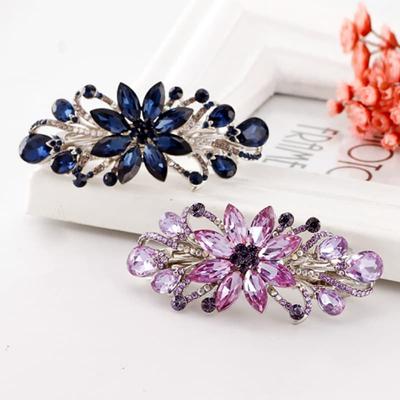 Yaylı Toka Kadın Yan Toka Saç Aksesuarı Çiçek Yapay Elmas At Kuyruğu Tokası