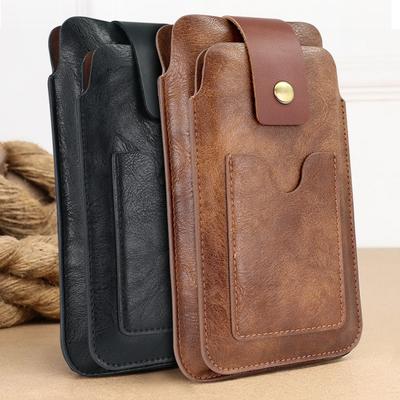 OEM Handyholster 6,5-7,2 Zoll Retro Magnetischer Verschluss Handytasche Hüfttaschen Leder Handy Gürtelclip Tragebeutel
