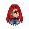 Women's Christmas Print Long Sleeve Round Neck Top for Holiday Party