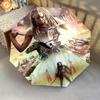 Apocalyptic Warrior Uprising Folding umbrella 8 paraphenoid bones Portable printing Sun umbrella Gift