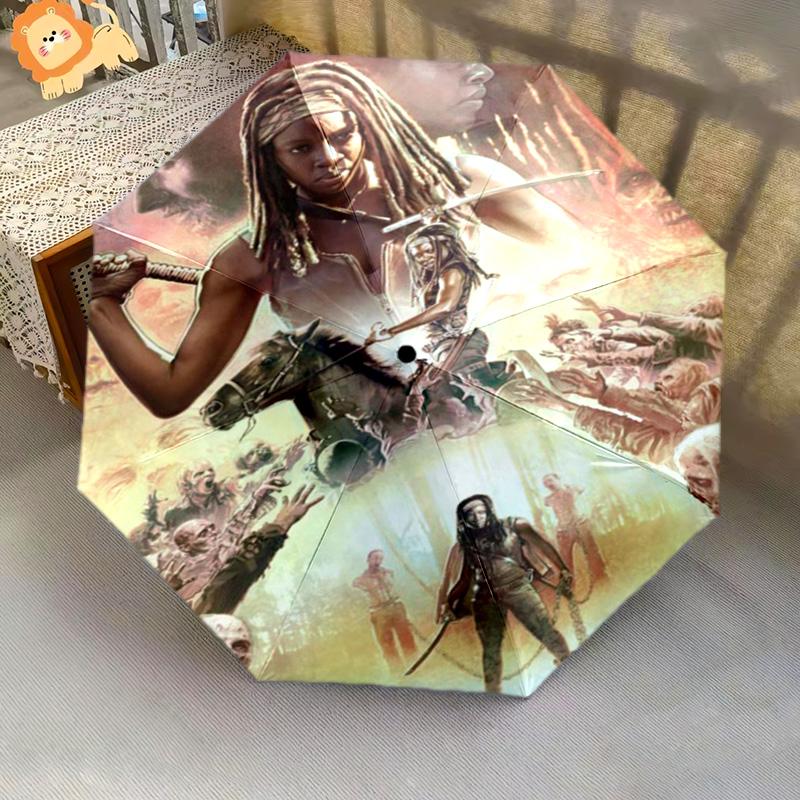 Apocalyptic Warrior Uprising Folding umbrella 8 paraphenoid bones Portable printing Sun umbrella Gift