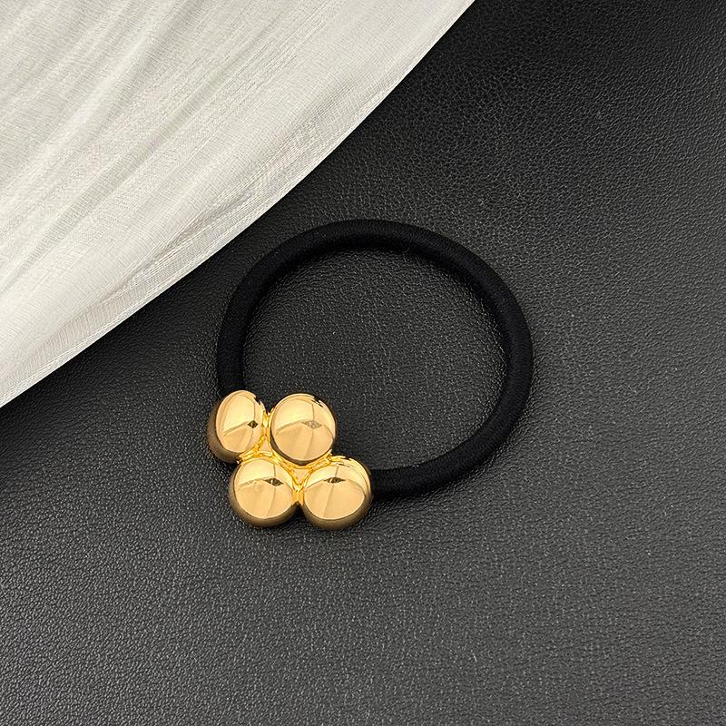 Vintage Metal Geometry Hair Bands Rope for Women  New Trendy Gold Color Elastic Ponytail Holder Headwear Hair Accessories