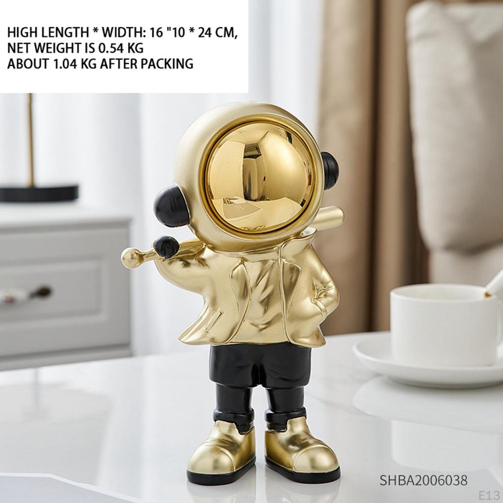 Kreative Astronauten-Statue Spaceman-Figuren Harzmaterial Kunsthandwerk für Zuhause Schreibtisch Veranda Büro