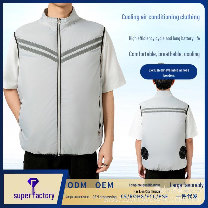 Cooling Vest for Summer: Sleeveless Air-Conditioned Clothing for Outdoor Heatstroke Prevention and Construction Workers.