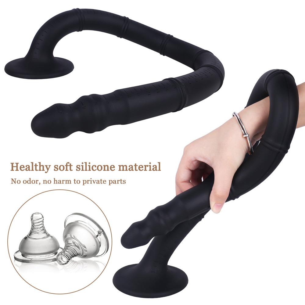 Liquid Silicone Soft SM Anal Plug Long Whip Sex Toy for Mother and Child Anal Plugs