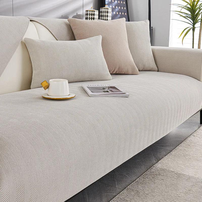 Luxury Chenille Sofa Covers - Non-Slip Slip-Resistant All-Season Couch Protector Modern Backrest Cover for Home Comfort