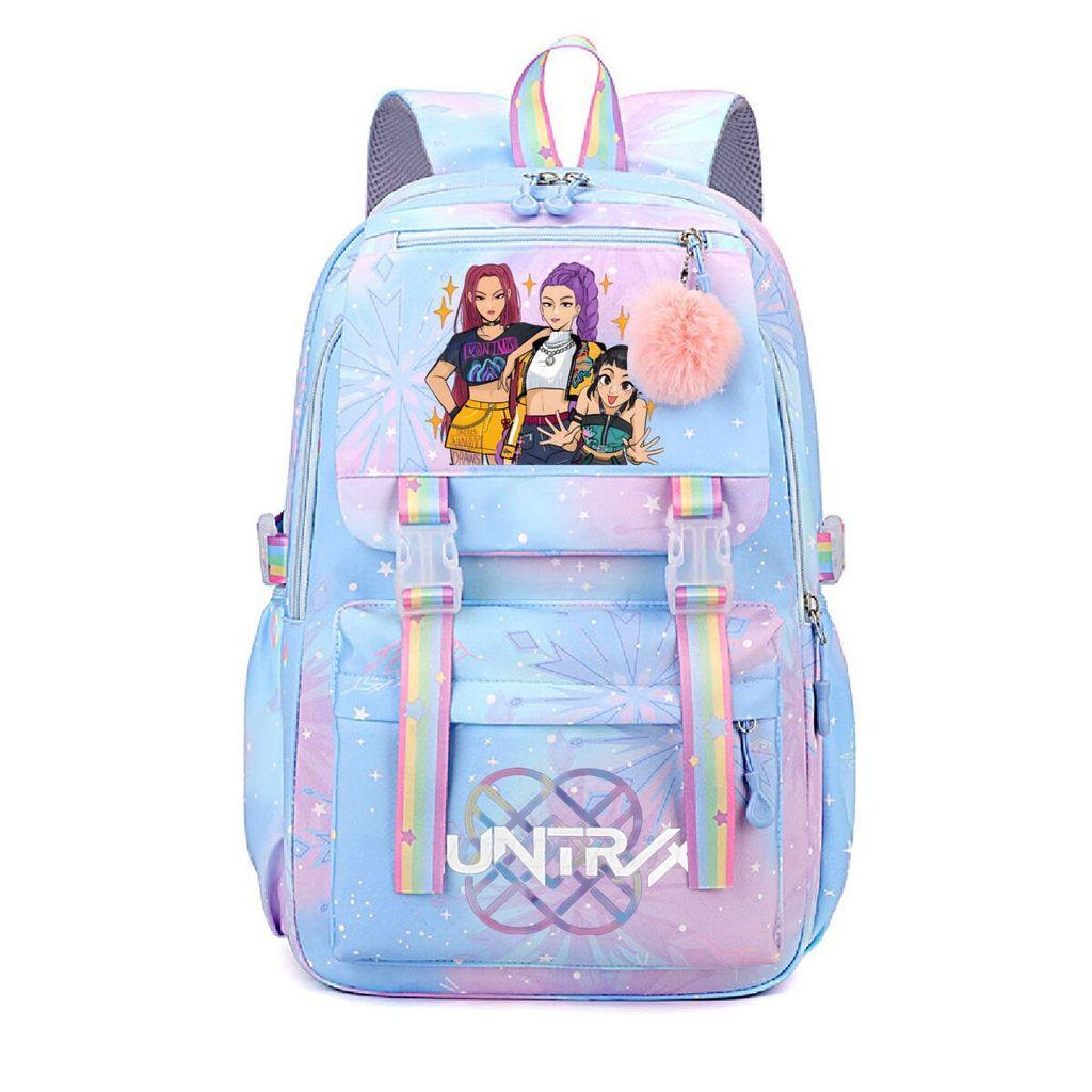 Kids Girls Kpop Rumi Mira Zoey Super Star Singers Printed Backpack Student School Bag