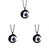 Moon Crystal Pendant Necklace With Alloy Deep Dark Gothic Style For Women And Men