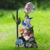 Home Decoration Accessories Garden Statues Sculptures Resin Gnome Figurine Solar Led Lights for Indoor Outdoor Patio Yard Lawn