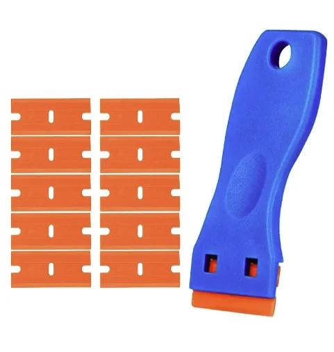 100pcs Double Sided Plastic Scraper Blades Window Floor Car Sticker Removal Replacement Window Cleaning Tool