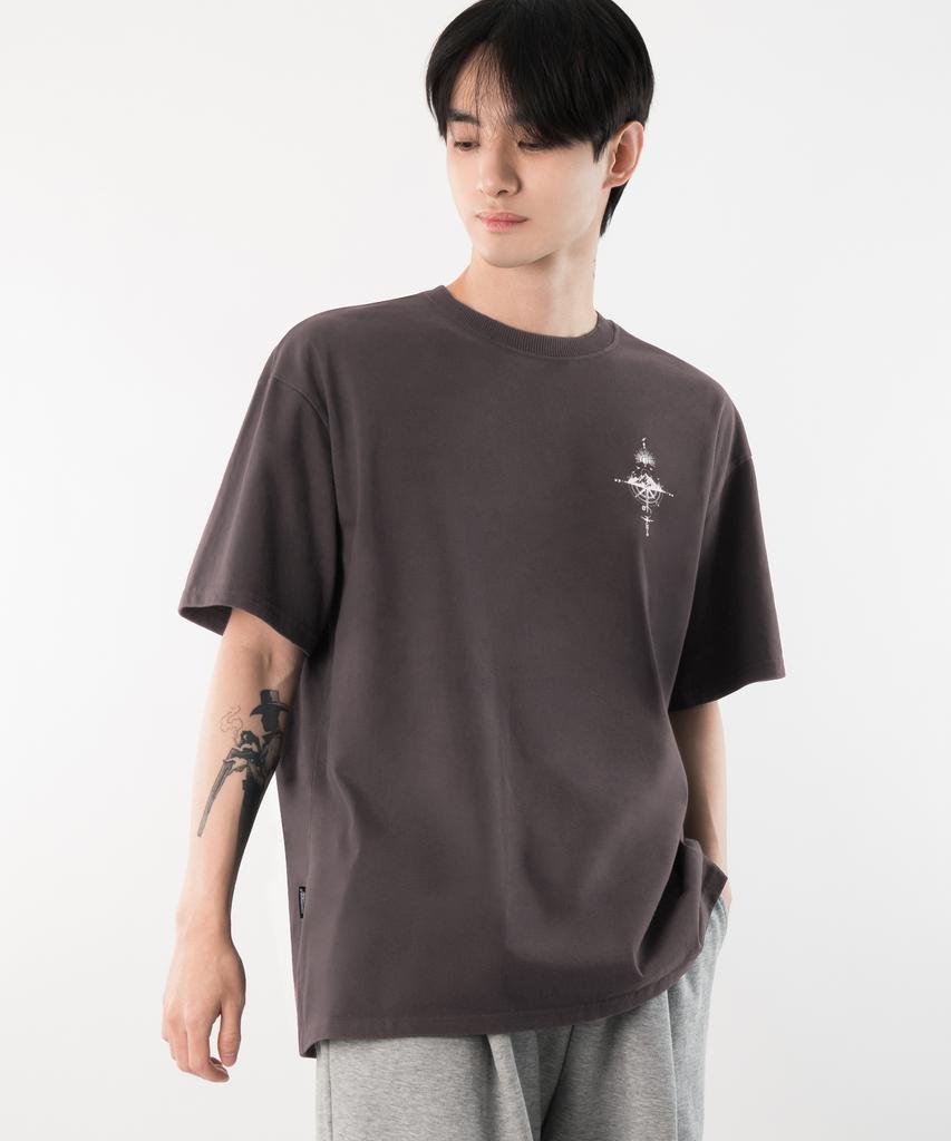 ARMEDES 16-Count Cotton Oversized Art Graphic Short Sleeve T-Shirt (1025)