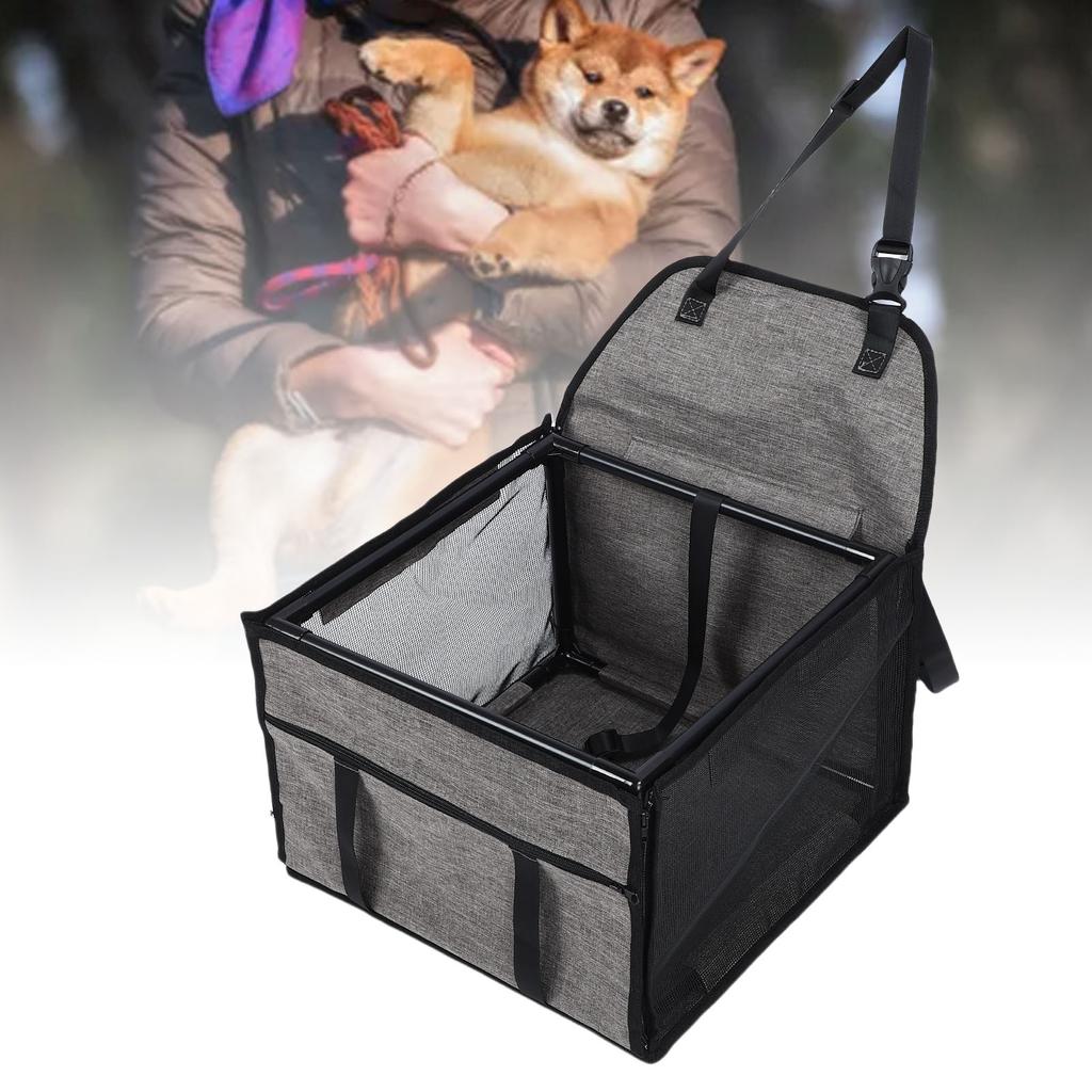 Dog Car Seat Waterproofing Folding Pet Car Seat Carrier Crate with Breathable Mesh for Travel Road Trip
