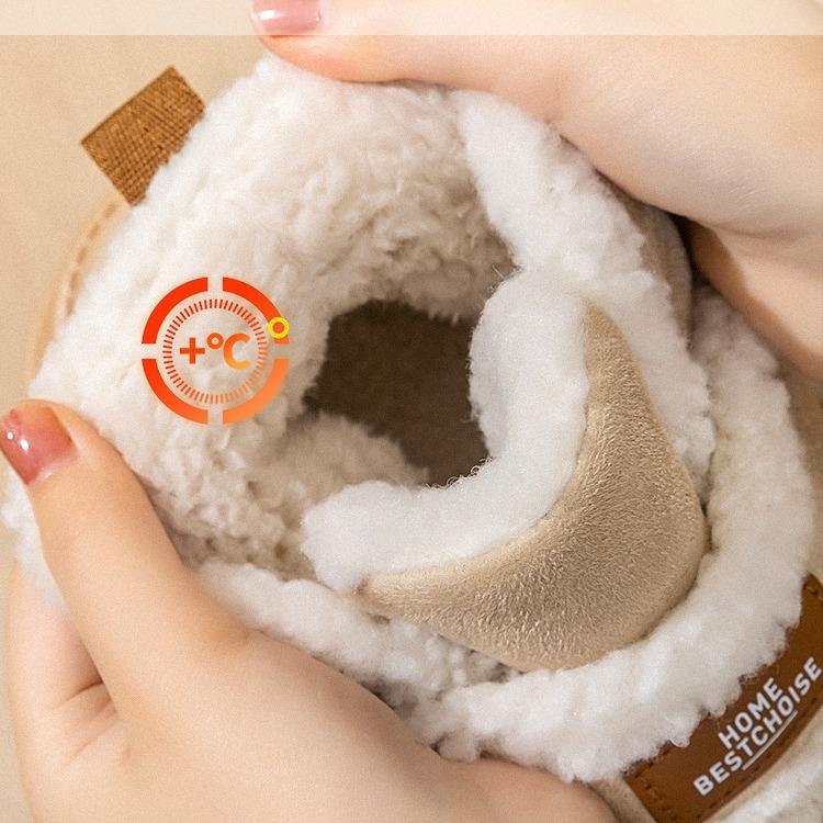 Snow Boots 2025 New Winter Piled Thickened Non-slip Warm Fur Integrated Warm Cotton Shoes Outside