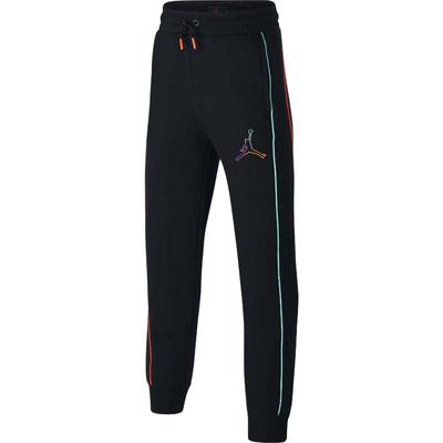 Logo Print Drawstring Long Pants Knitted Sports Pants Kids Bottoms Black CT5386-010