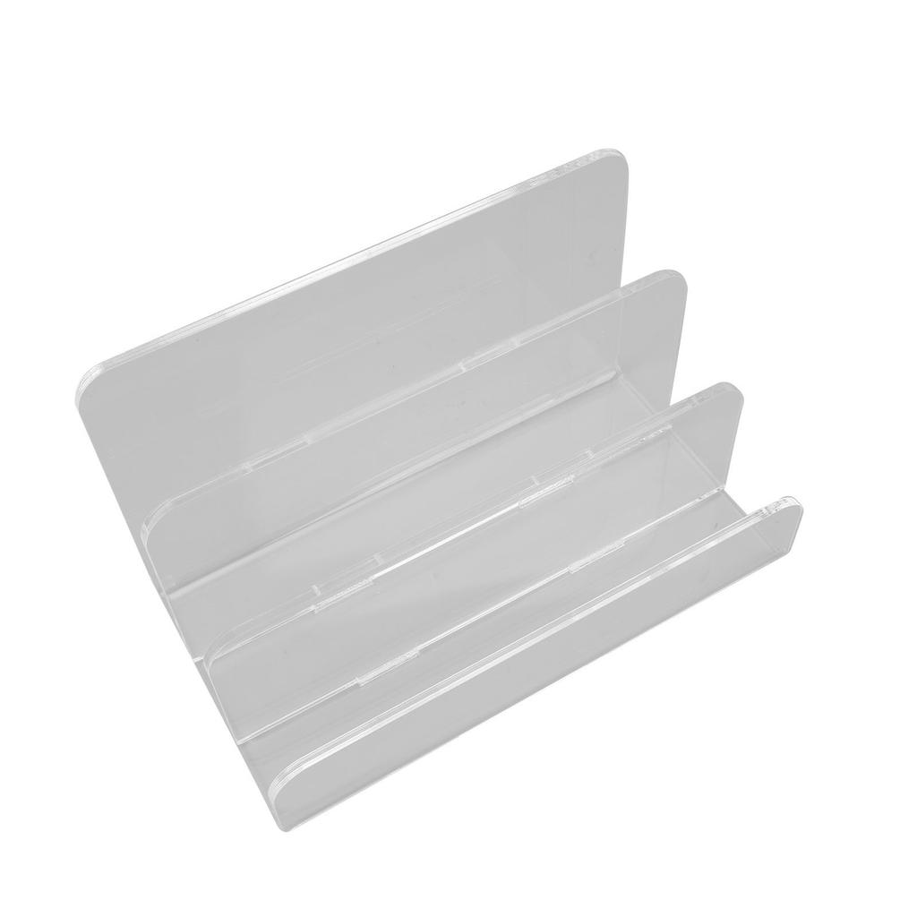 3 Compartments Mail Organizer Letter Holder Transparent Acrylic Vertical File Holder for Office