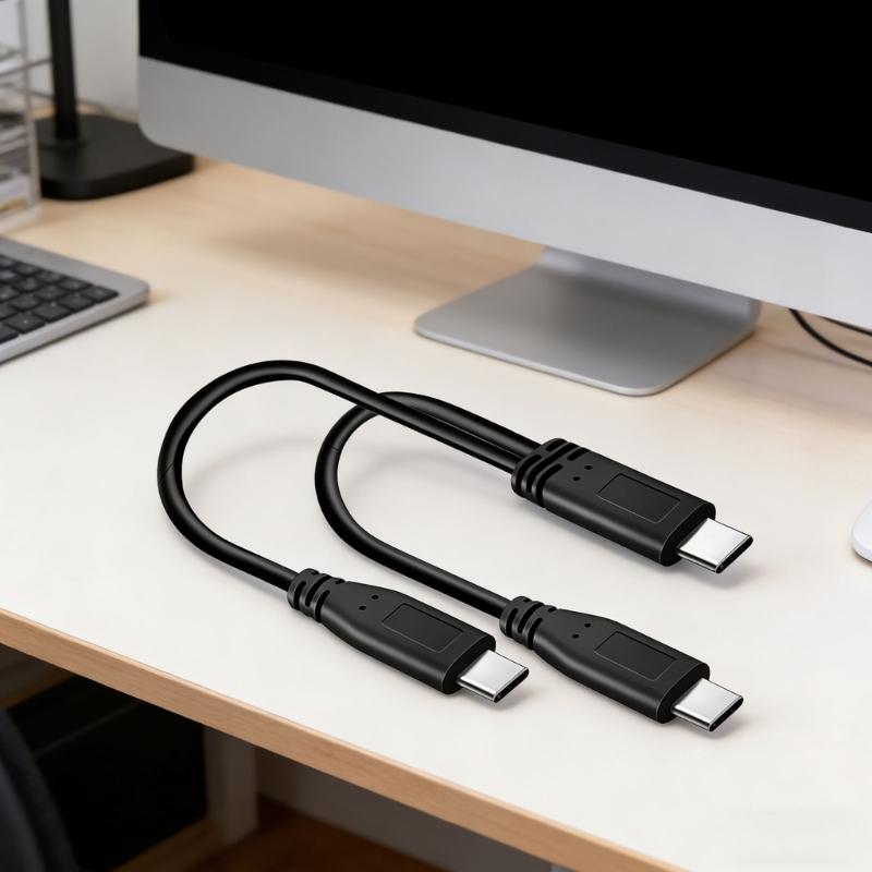 Type C to Double Type C Chargers Cable 5V 3A Power Delivery 15W Fast Charging Cable  for Phones Tablets 30cm Length