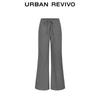 UR 2025 Autumn Women's Grey Tone Drawstring Cotton Flare Pants