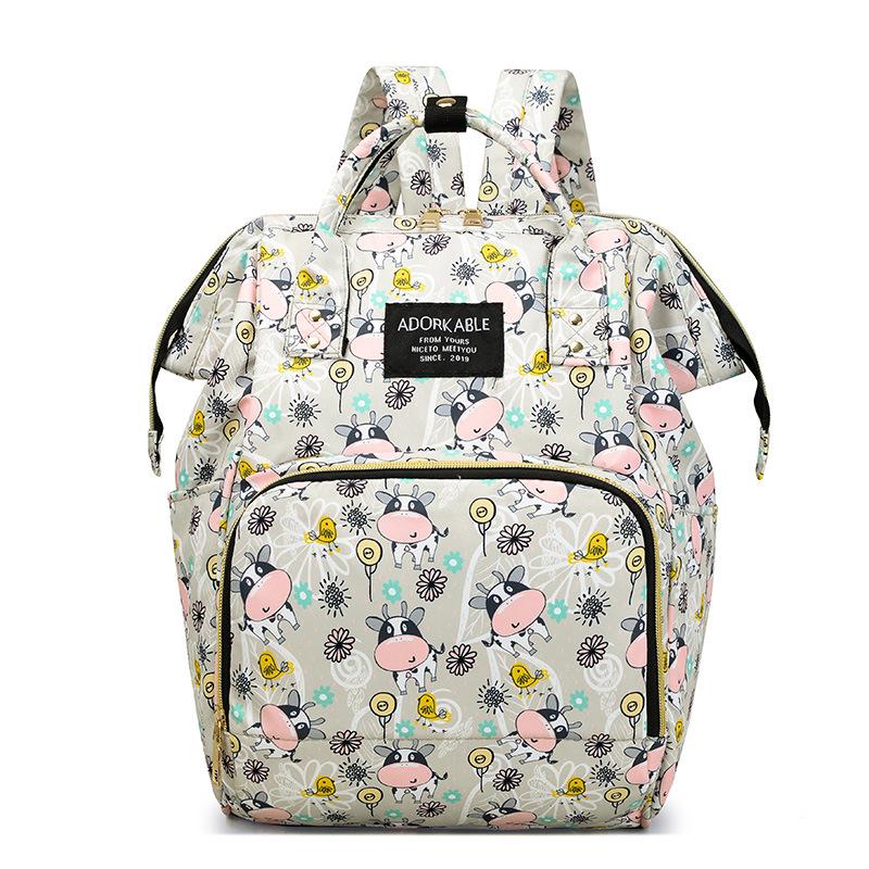 2025 Stylowy Nadruk Duża Pojemność Podwójny Plecak i Torba na Ramię dla Mam