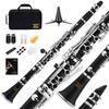 Eastar Nickel B ABS Resin Boehm Includes Cleaning Opening Ceremony Gift Clarinet, Plated, Key, Body, System, Supplies, Beginner-Friendly, Black,