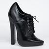 Jialuowei 6 Zoll High Heel Fetisch Schnürung Spitze Zehe Unisex Drag Queen Pumps