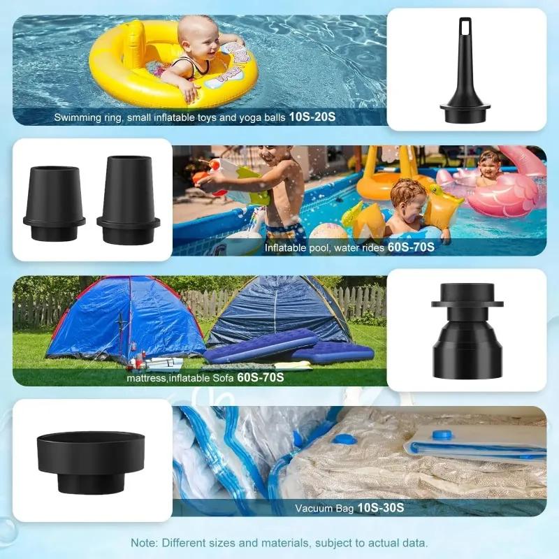 Mini Wireless Air Compressor Portable Electric Air Pump Quick Inflate/Deflate Pump with LED Light For Sofa Mattress Swim Ring