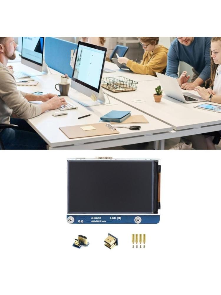 Adjustable Brightness 3.2inch IPS LCD Display, 480x800Pixel, Adjustable Brightness for PC Wide Viewing Angle, Touchless