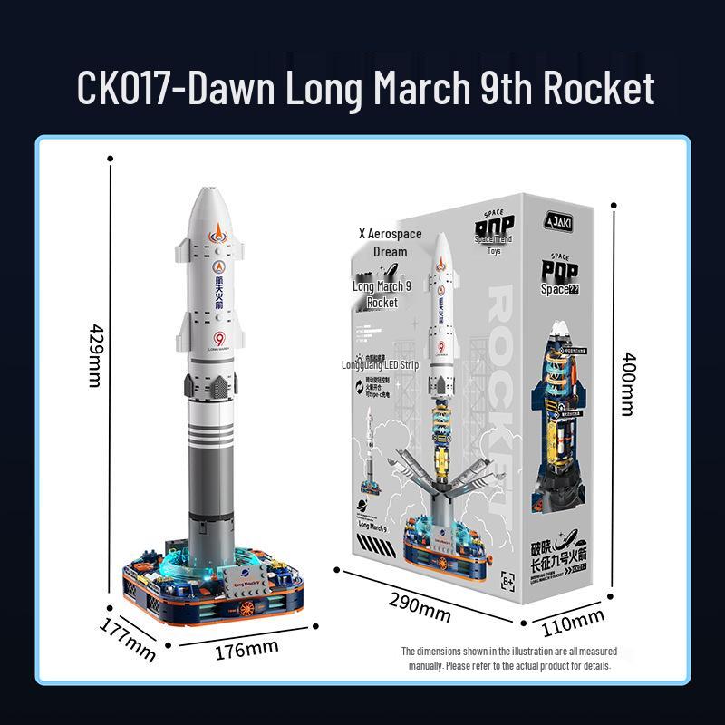 Jiaqi CK017 Dawn Long March 9 Rocket Astronomy Science Education Building Block Model Toy