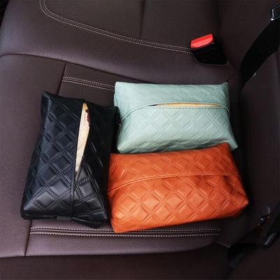 Headrest Tissue Holder For Car Vehicle Facial Tissue Holder Cover Vehicle Facial Tissue Holder PU Leather Tissue Box Rectangle