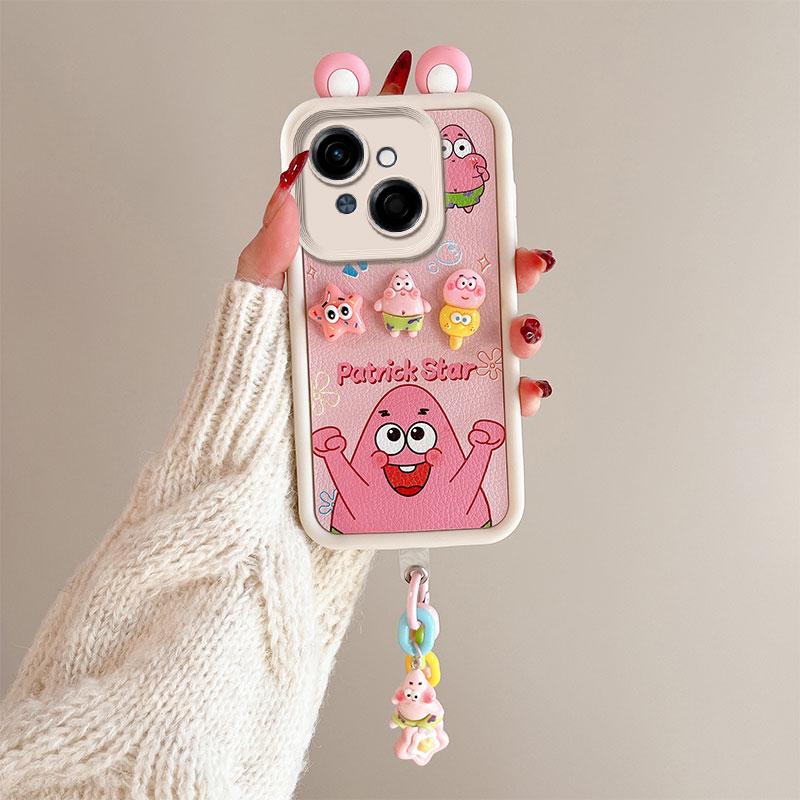 KEYSION Cute Ear 3D Cartoon Case for TECNO Spark Go 1 1S Go 2025 with Bracelet Silicone Shockproof Phone Cover for TECNO Pop 9 4G