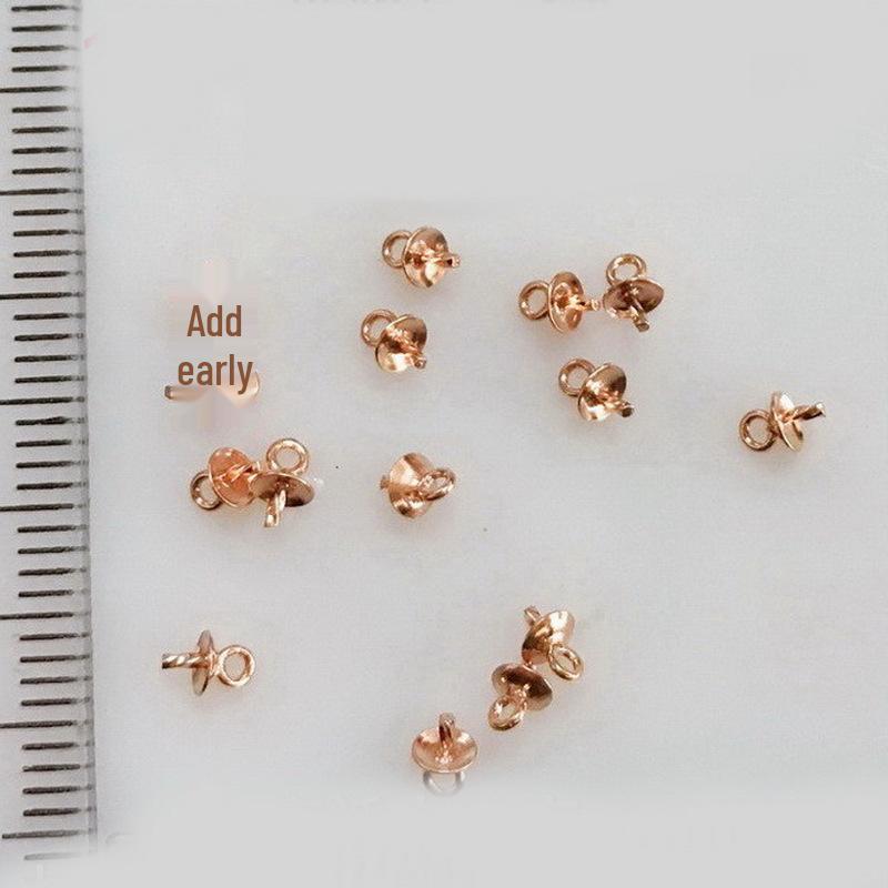 14K Rose Gold-Filled Half-Drilled Bead Holder 3mm Pearl Pendant DIY Accessory 3mm Half-Drilled Bead Holder розового золота