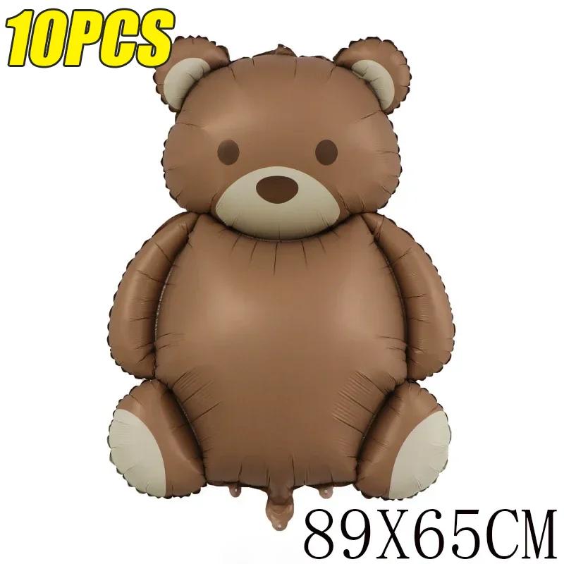 Valentine Day Cartoon Frosted Aluminum Film Balloon Rainbow Police Car Plane Bear Birthday Balloon Party Layout Scene Decoration