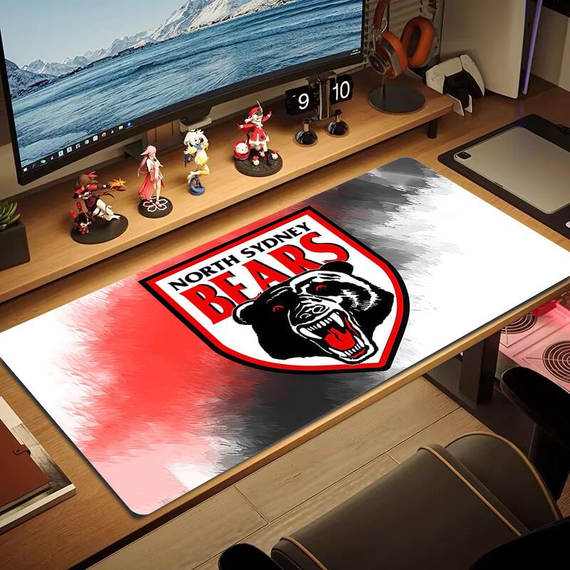 North Sydney Bears Print Cushion Non-slip Laptop Tablet Big Mousepad XXL Mat Mini PC Playmat With Lock Edge