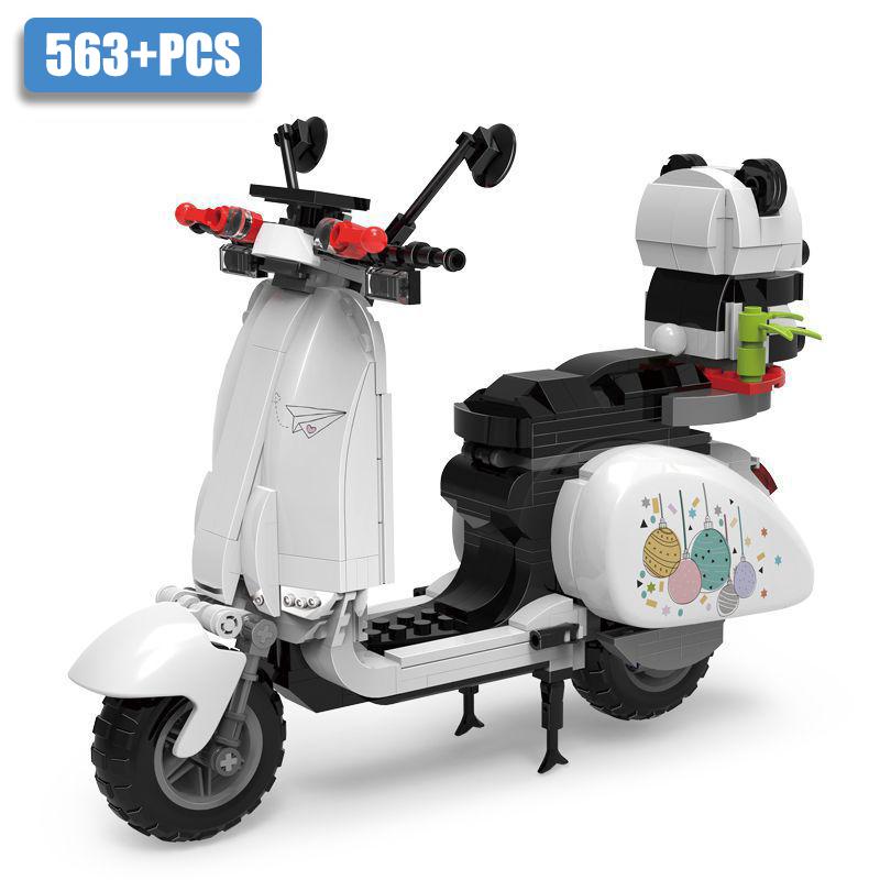 Kreativní MOC Římská dovolená Vespa Slavný motocykl Stavebnice Město Technické Mini závodní auto Kostky Hračky Dárek Pro Děti