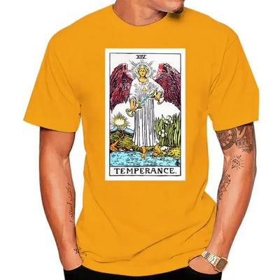 Mäßigkeit Tarotkarte Kunst Logo Herren (Frau verfügbar) T-Shirt schwarz Cool Casual Pride T-Shirt Herren Unisex Mode T-Shirt