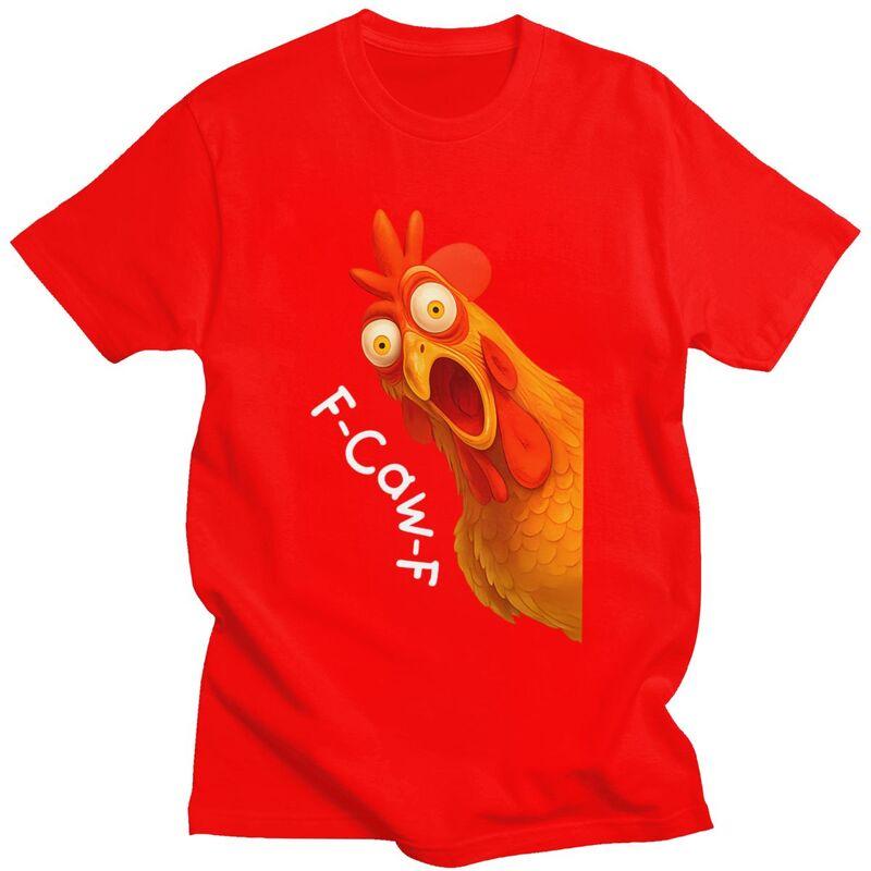 

FCawFChicken TShirt 100 Cotton Tee Tops Streetwear Round Neck Sarcastic Rooster Tshirts Fashion ShortSleeve Clothes S