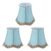 3Pcs Fabric Lampshade ClipType Modern European Style E14 Lamp Cover for Home Hotel KTV Green