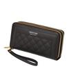 "Women's Long Handbag Wallet - Korean Style, Double Zipper, Large Capacity, Card Holder & Phone Bag"