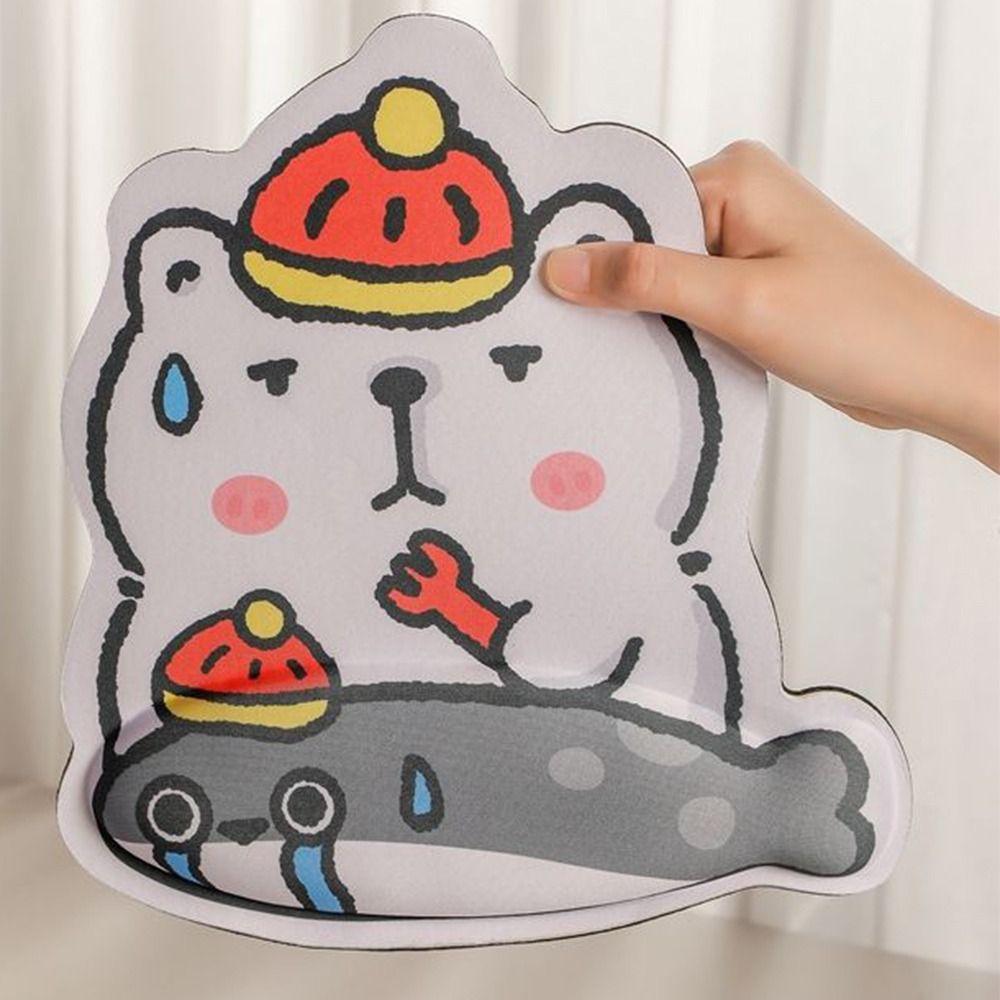 Capybara Printed Mouse Wrist Support Pad Soft Keyboard Pad Cartoon Mouse Pad  Computer Accessories