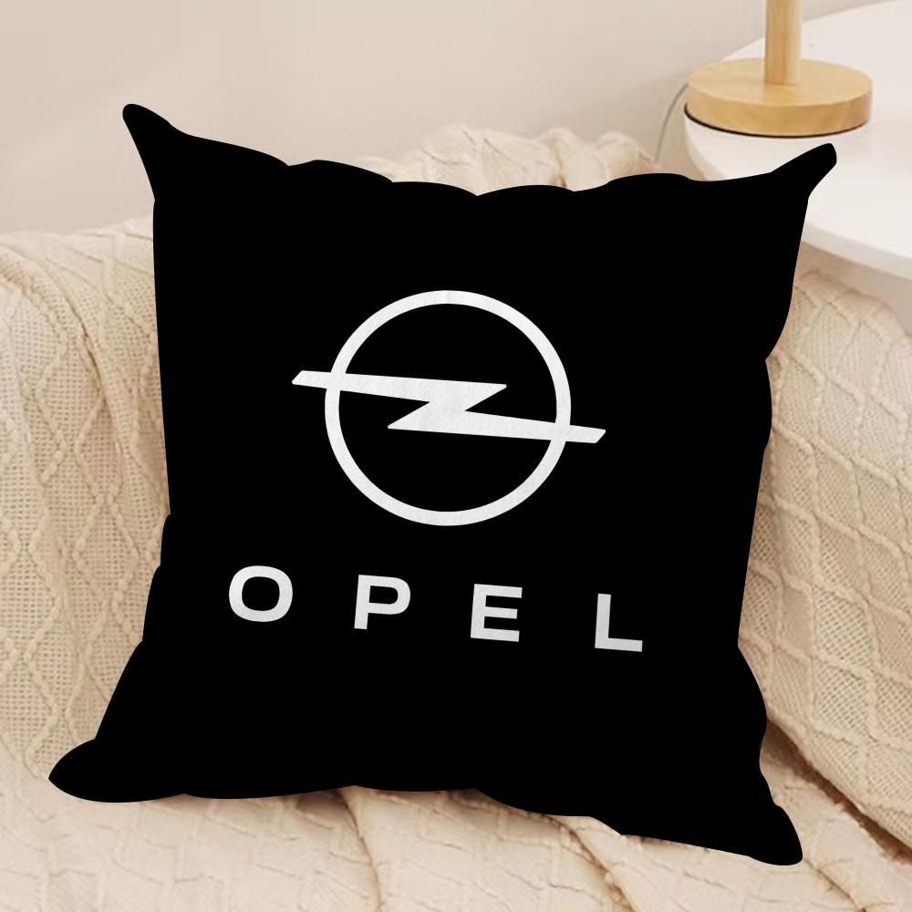 O-Opels-s Auto Logo Kissenbezug Seidiger Kurzer Plüsch Sofakissenbezug Versteckter Reißverschluss Weiche Staubdichte Hülle für Heimdekoration 30cmx30cm