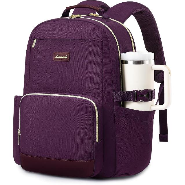 LOVEVOOK Laptop Backpack for Women with Pouch Pocket for Large Capacity Cup,15.6 Inch Laptop Computer Bag Travel Backpack Purse,Waterproof Work